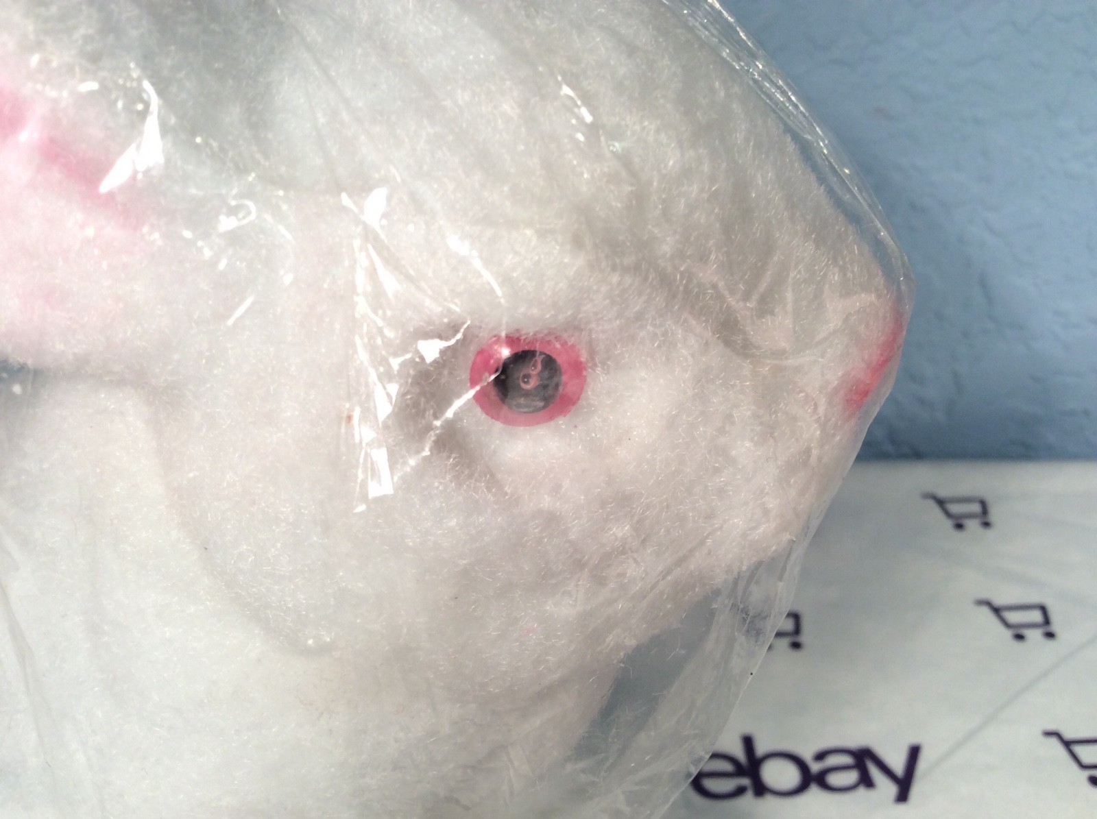 Vintage 8” Flock Fuzzy Bunny Rabbit BANK Sit/Standing Position NIP Made Thailand