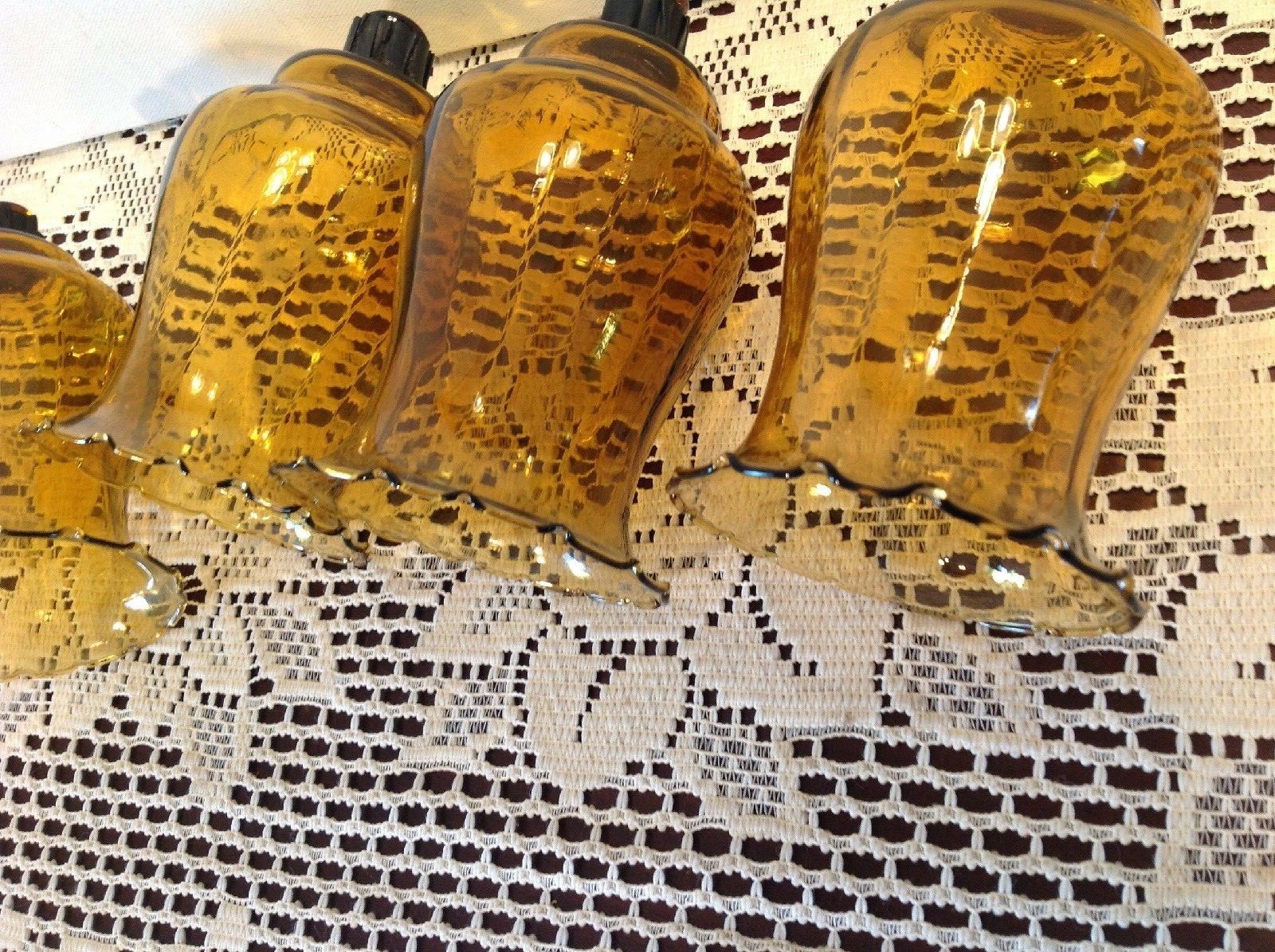 Four Amber Votive Cups 5.5