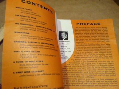 + Vintage  1969  CALIFORNIA WINE -- MAGIC IN YOUR GLASS - PAMPHLET - ADVERTISING