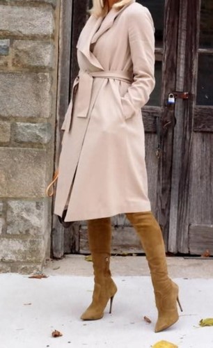 23区 LIGHT BEIGE SPRING COAT Exquisite Long ( Thigh length) light Trench Available swipe