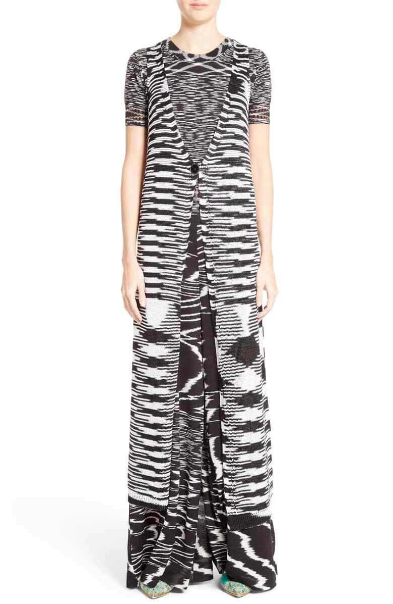 

MISSONI Черно-белый длинный вязаный свитер-жилет-жилет Space Dye 44  NWD, Multicolor