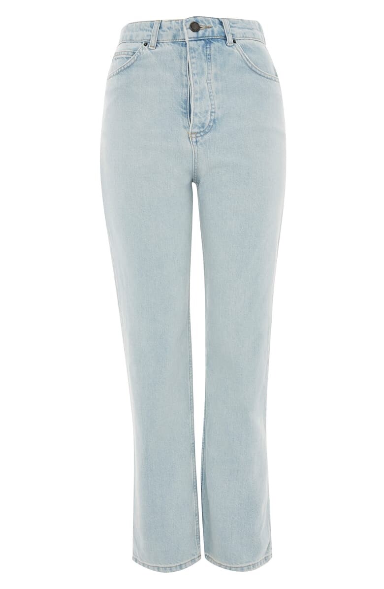 Topshop 156239 Women's Boutique Bleach Denim High Waisted Jeans Size 6