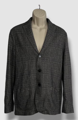 Pre-owned Maurizio Baldassari $1995  Men's Gray Plaid Cashmere Jacket Coat Size It 52/us 42