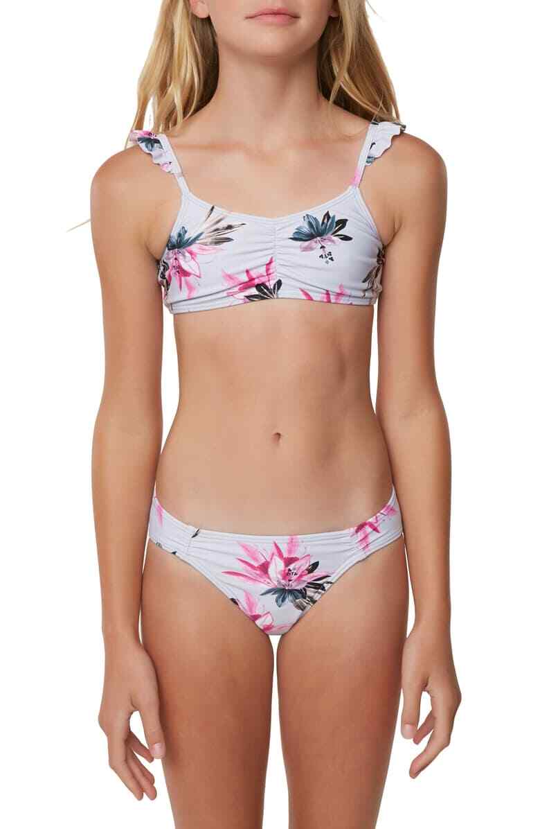O'Neill Girls Horizon Sydney Ruffle Two-Piece Swimsuit Size