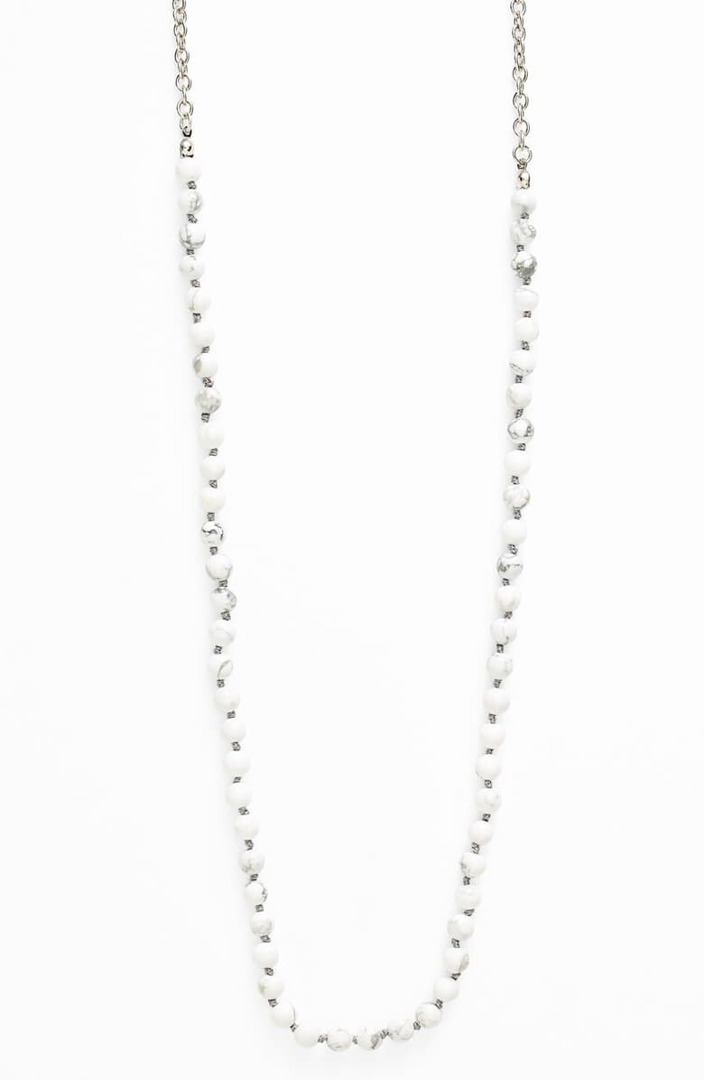 Nordstrom 167253 Womens Semiprecious Stone Beaded Necklace White Howltie