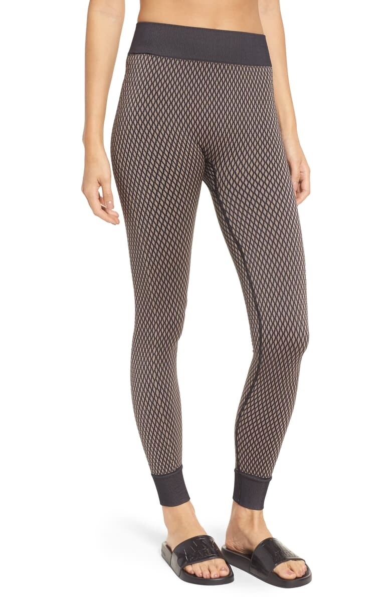 IVY PARK 153714 Women's Fishnet Seamless Leggings Black Sz. S/M