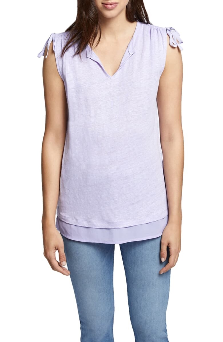 Sanctuary 155950 Women's Nora Tiered Hem Tank Top Sleeveless Orchid Sz. Large