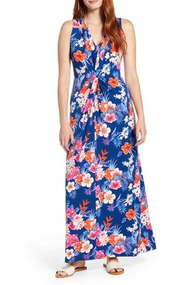 

Женское платье макси Tommy Bahama Mira Dora, темно-кобальтовое, маленькое, Dark cobalt