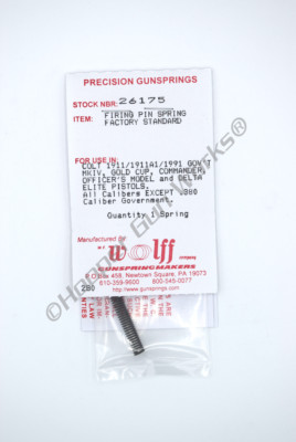 Wolff COLT 1911/CMMDR STD FIRING PIN SPRING Pak of 1
