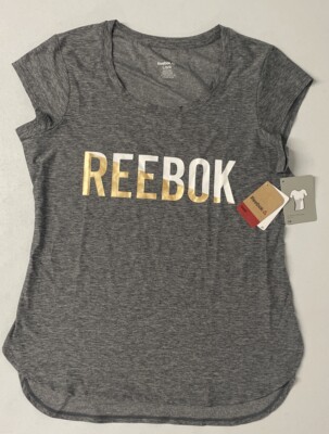 Reebok Women's Legend Running & Gym T-Shirt Performance Short Sleeve LARGE Slim
