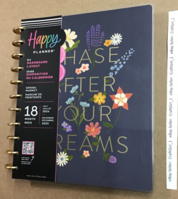 NEW! Happy Planner 2024-2025  SPRING MARKET  BIG Dashboard Layout 18 Months