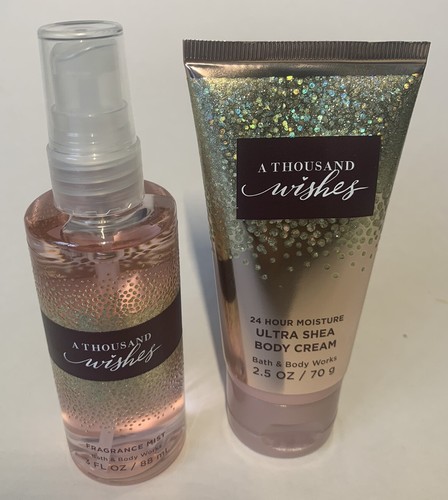 2pc Bath Body Works A THOUSAND WISHES Mini Spray Mist & Body