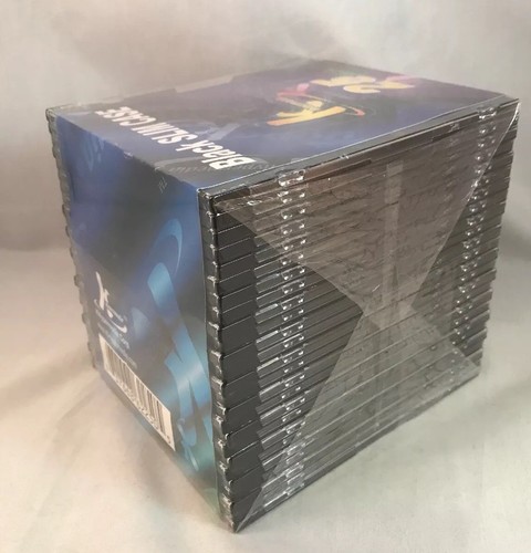 25 Pack Black Square CD DVD Storage Hard Plastic Replacement Slim Jewel Cases