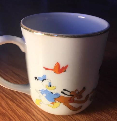 VTG Mickey Mouse & The Gang Coffee Mug Made In Japan 1970s Disney EUC