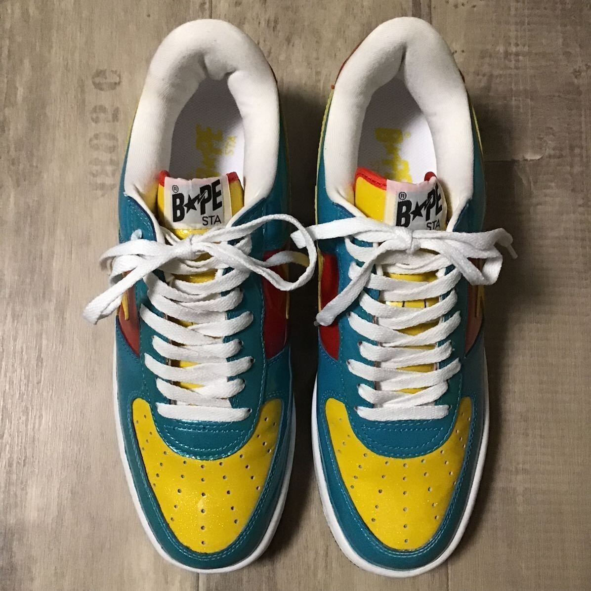 Used A BATHING APE Bapesta Sneaker Shoes Blue/Red/Yellow