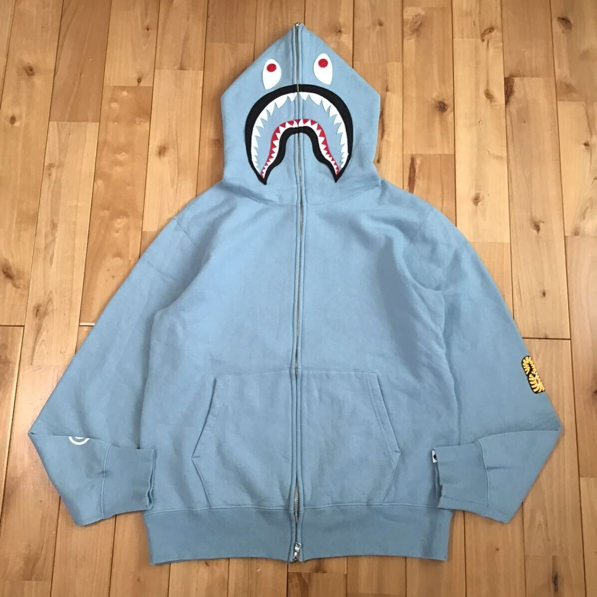 BAPE Shark full zip hoodie light blue A Bathing Ape Size L