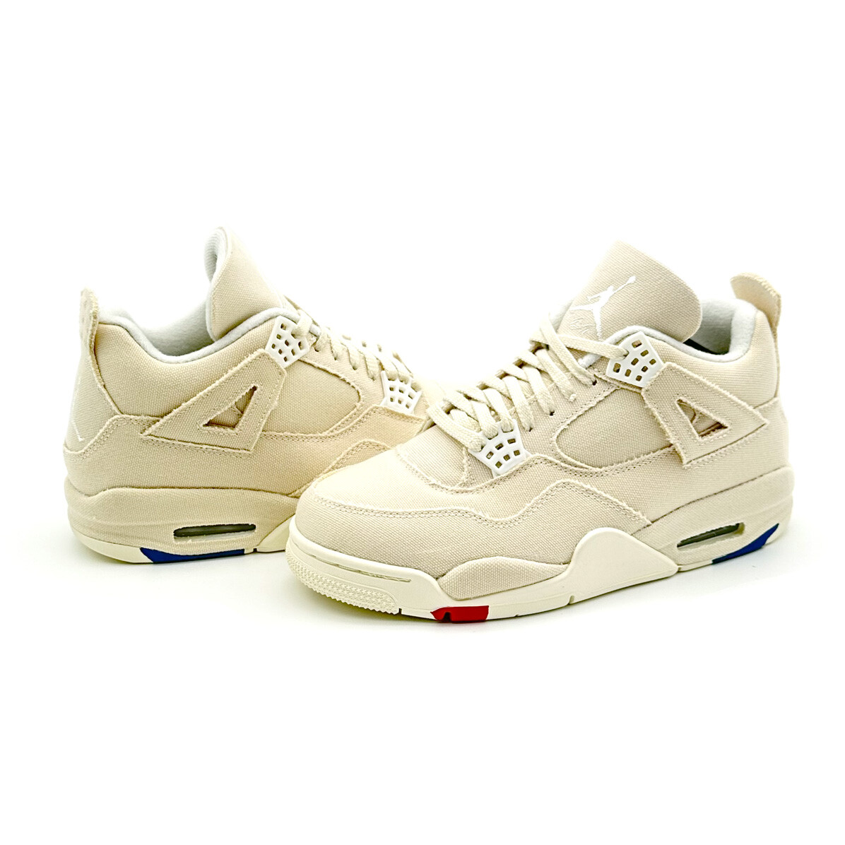 Pre-owned Jordan Dq4909-100 Nike Wmns Air  4 Sail Blank Canvas Cement Grey Fire Red In White