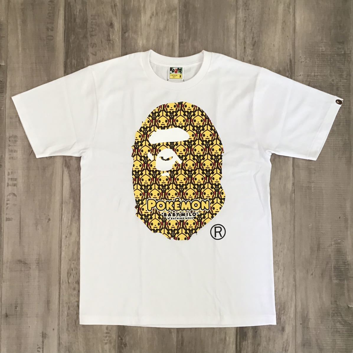 BAPE × Pokemon Big HEAD T-shirt baby milo Pikachu White A