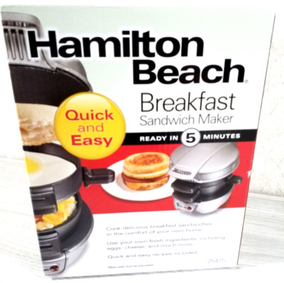 Hamilton Beach 25478 Breakfast Sandwich Maker - Silver & Black  New