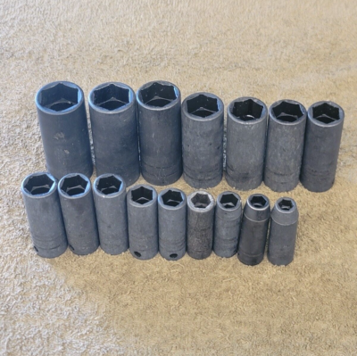 16 Snap on Impact Deep Well Socket Set Metric SIMFM 24 to 10mm 3 8