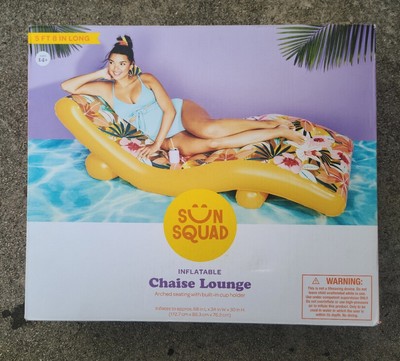 Sun Squad Tropical Chaise Swim Pool Lounge Float Raft 5.8 Foot