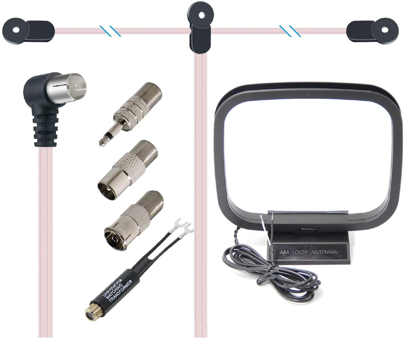 FM Antenna for Indoor Stereo Receiver, Ancable Universal 75 