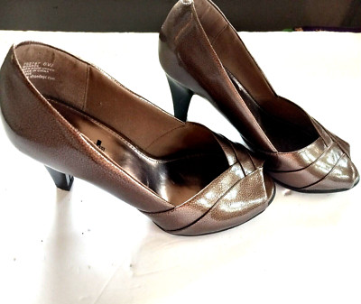 NEW Women's Air Supply Comfort System Open Toe Pump Dress Shoes Size 8W
