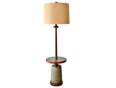 Jane and Gordon Martz Marshall Studios Mosaic Table Floor Lamp Ceramic Base