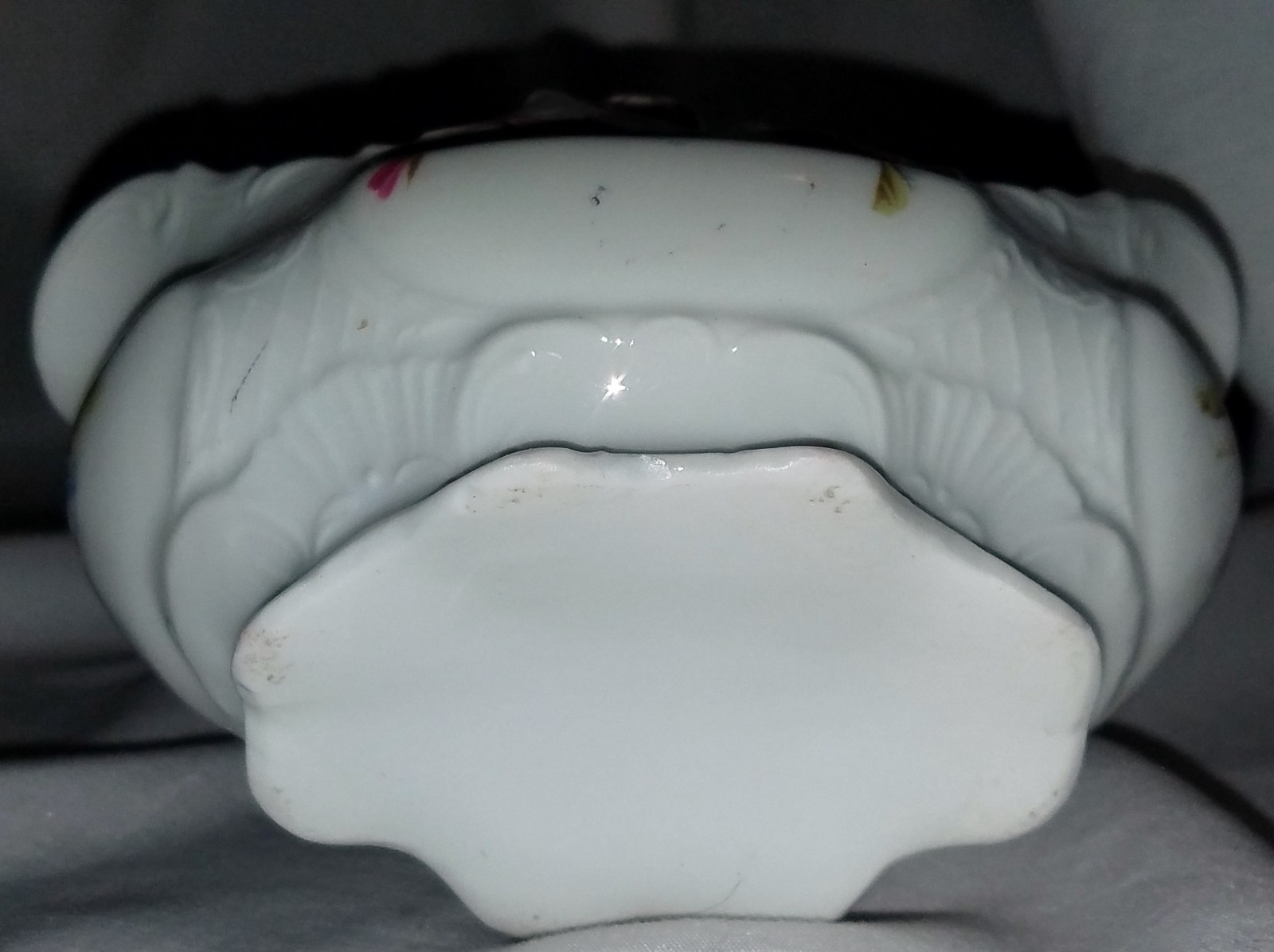 Antique Vintage Ceramic Basket 4.25