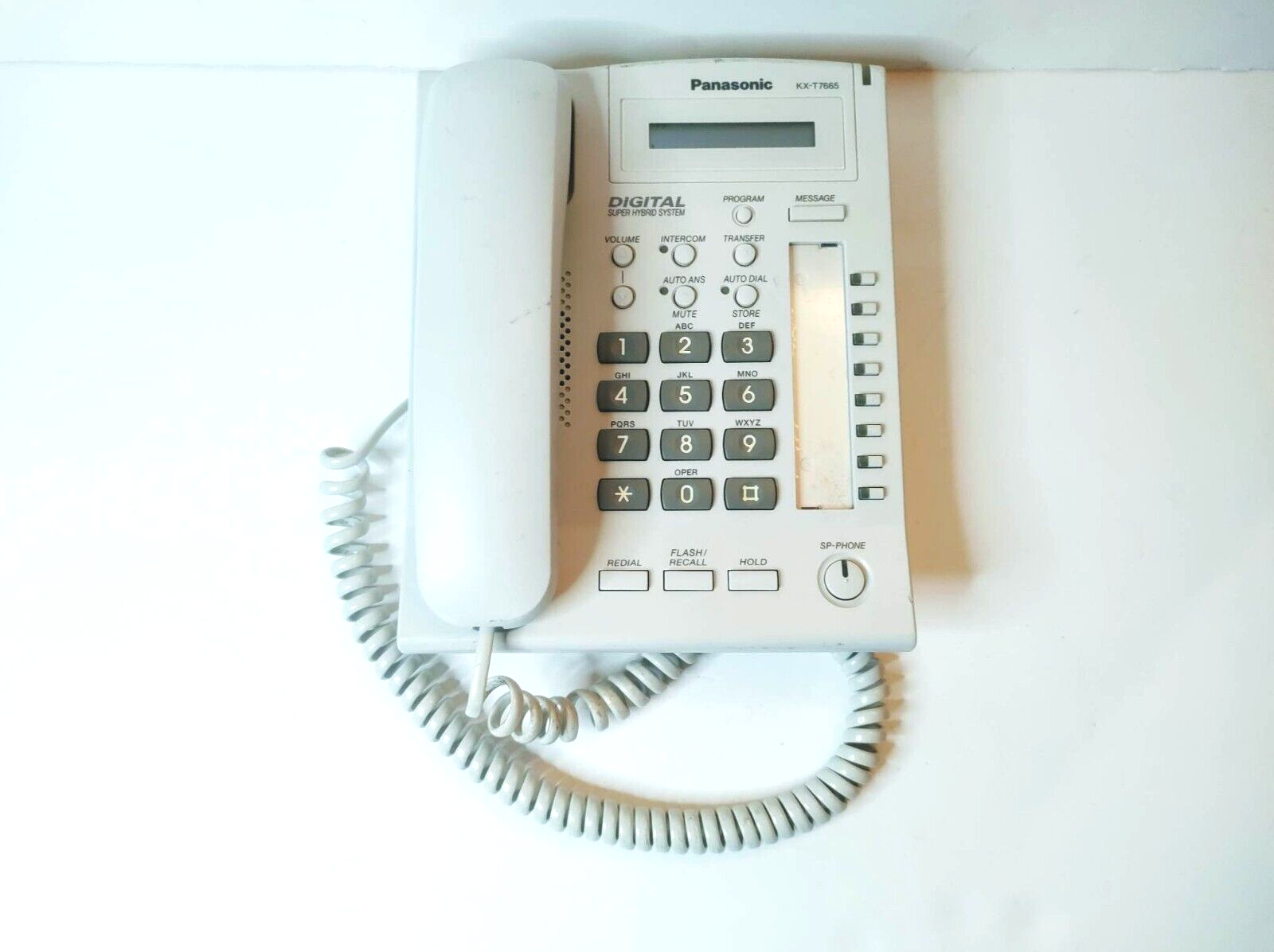 PANASONIC KX-T7665 WHITE PHONE TELEPHONE OFFICE DESK LCD