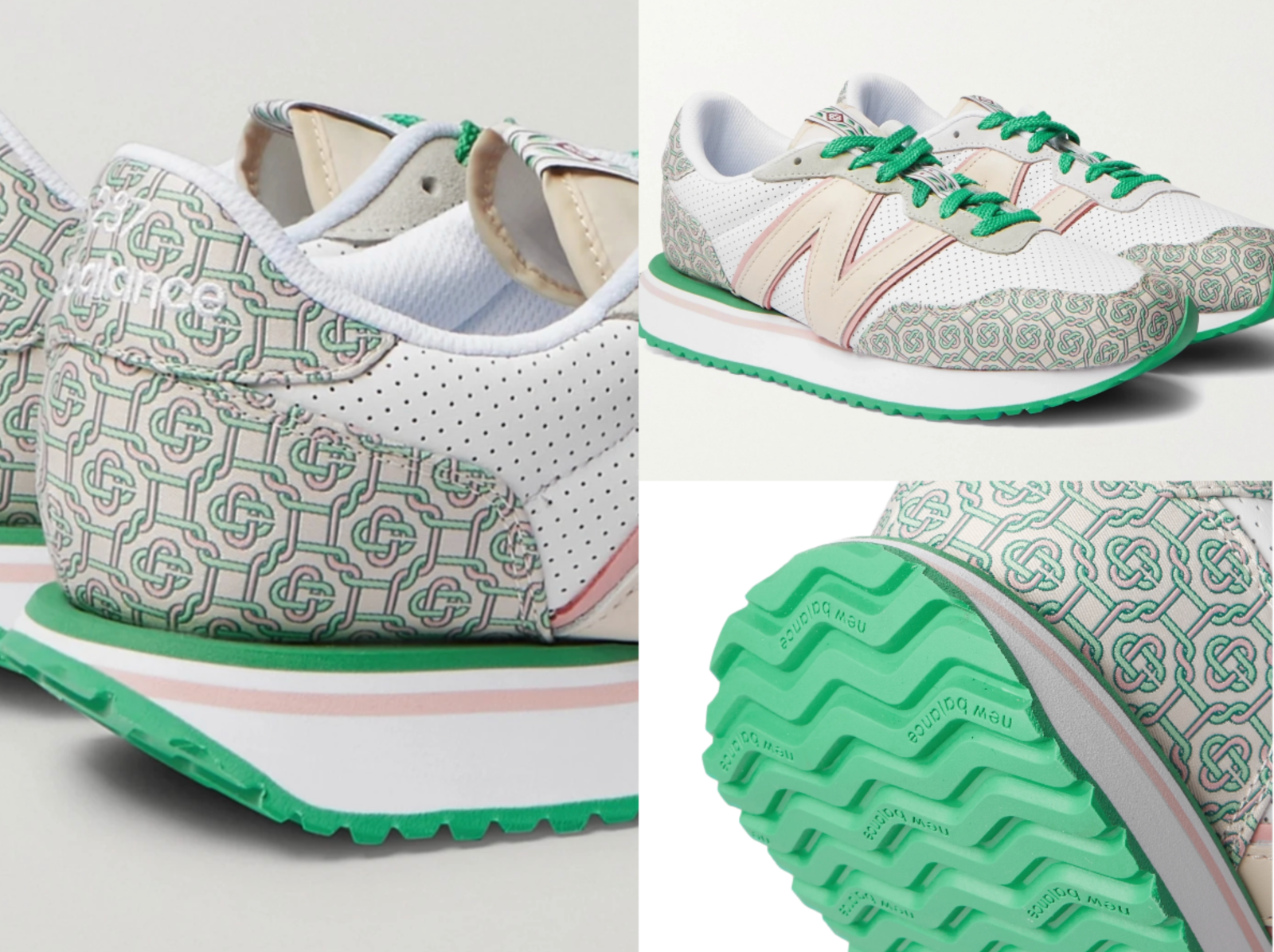 Pre-owned New Balance Balance + Casablanca 237 Suede-trimmed Leather Sneakers Shoes 42.5 In Multicolor