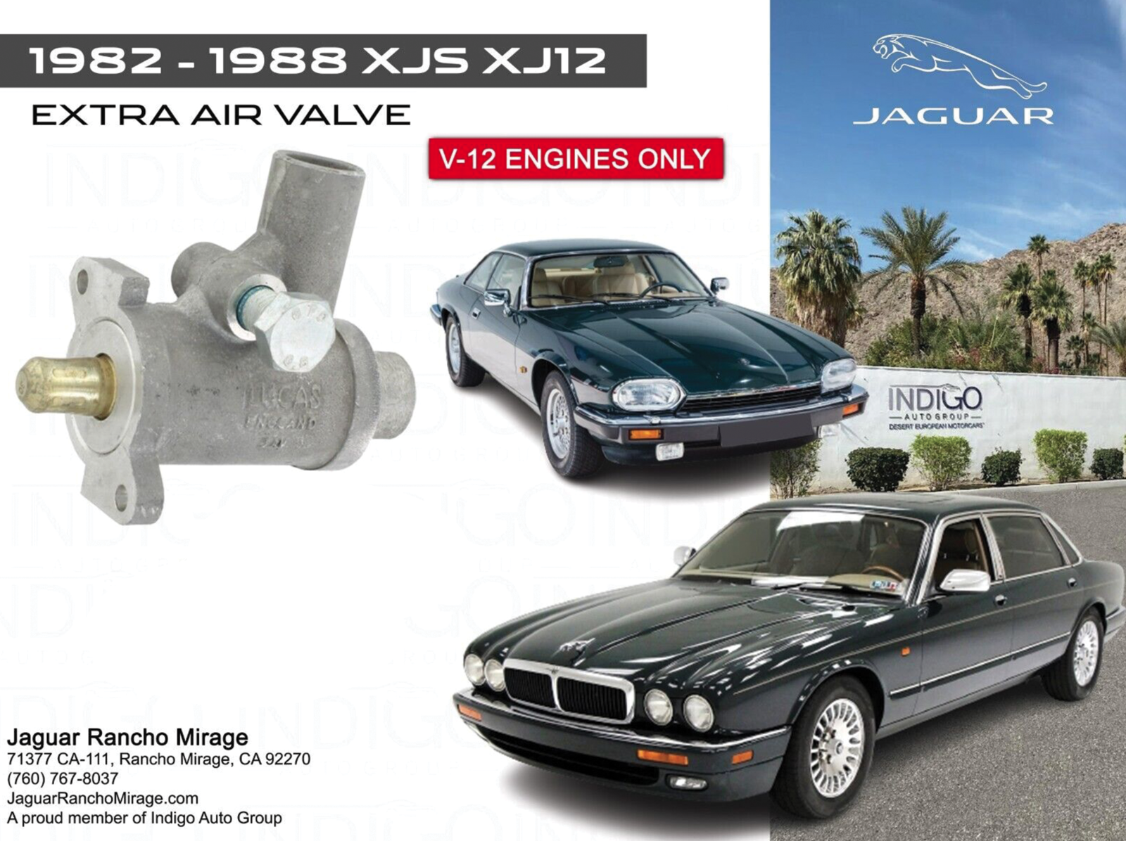 1982-1988 Jaguar XJS XJ12 V12 Extra Air Valve EAC4438 JAGUAR