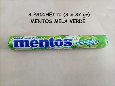 Mentos Green Apple 3 x 37 gr Perfetti Van Melle caramelle alla mela verde