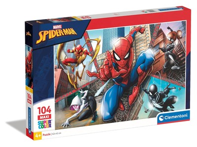 Clementoni - 23734 - Supercolor Puzzle for Children-Spider Man-104 Pieces Maxi S