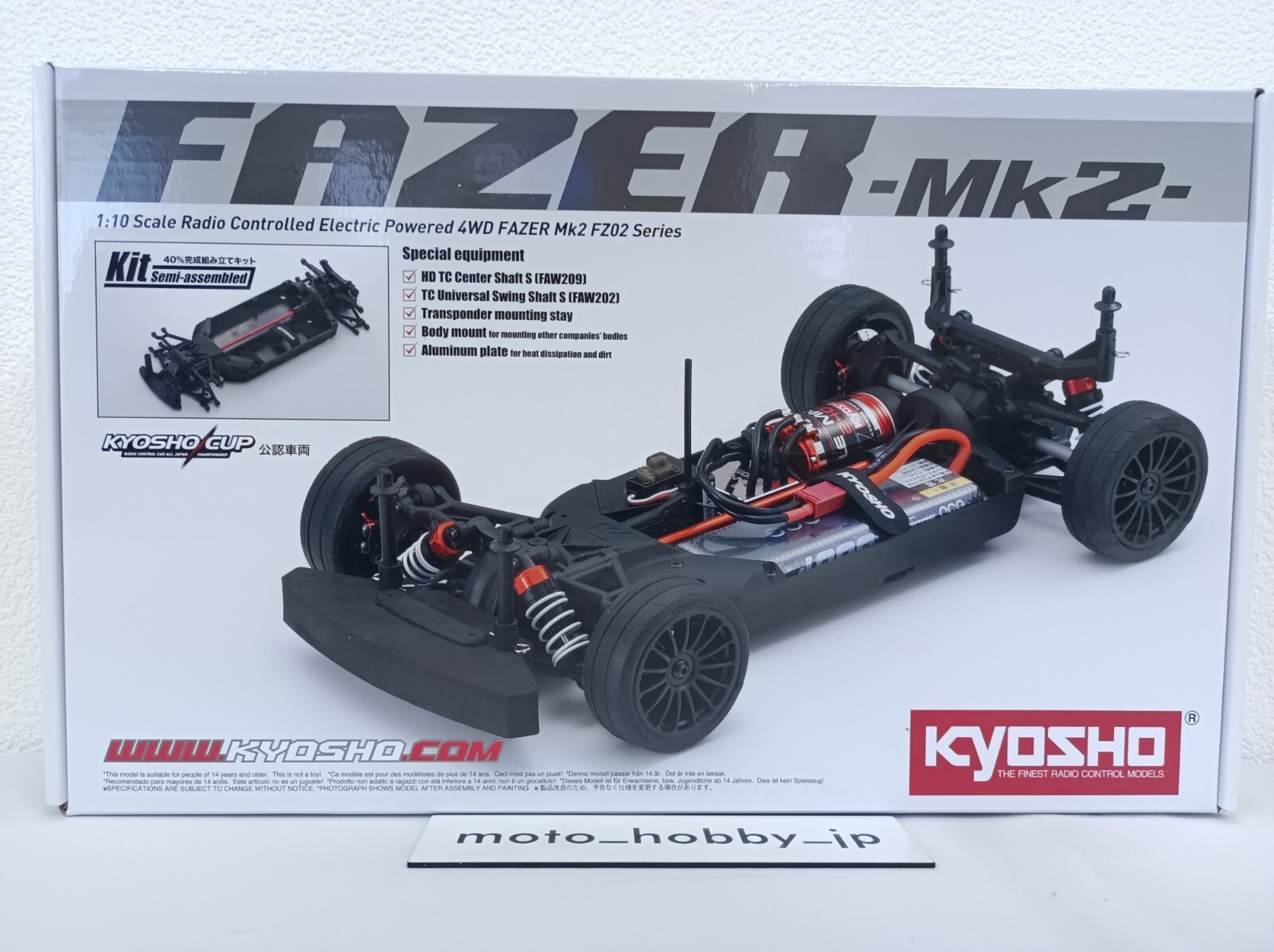 ホビーラジコン KYOSHO FAZER MKII FZ02 Kyosho 1/10 RC Fazer Mk2 FZ02 4WD Semi-Assembled Model Kit