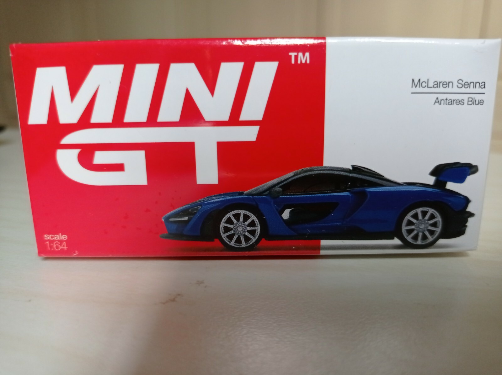 MINI GT Sinopec 232 Mclaren Senna Antares Blue Hong Kong