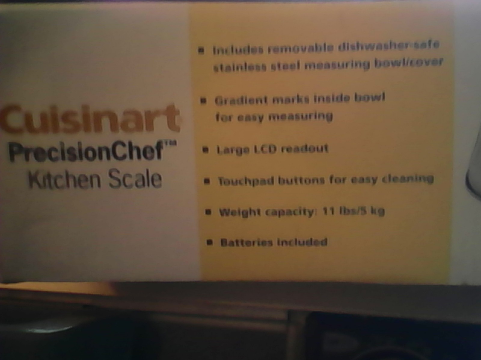 Cuisinart Precision Chef Kitchen Digital Scale #KML-K038 NIB