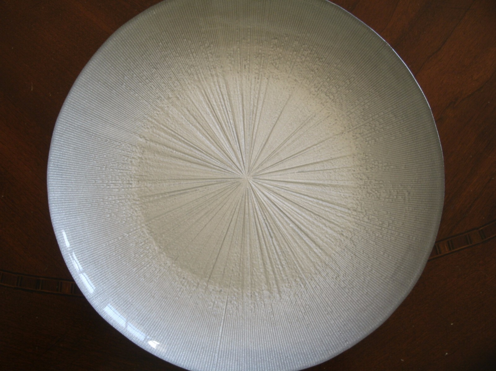 Vidreco Style Glass Plate Serving Dish Silver