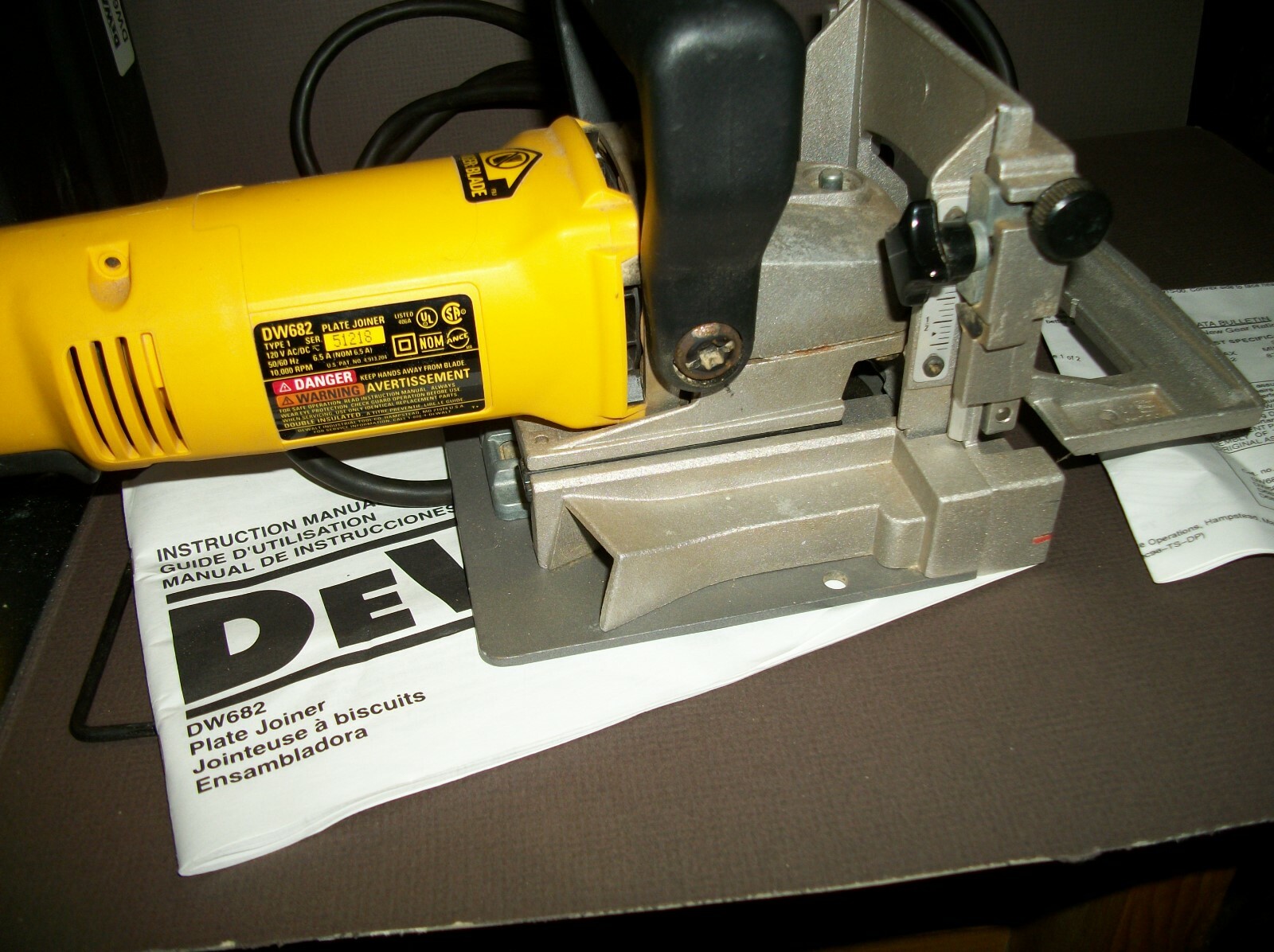 Used Dewalt DW682 Plate Jointer Biscuit Cutter with Case