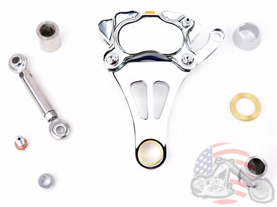 Chrome Left Front Brake Caliper Kit Harley Bobber Chopper DNA Paughco Springer