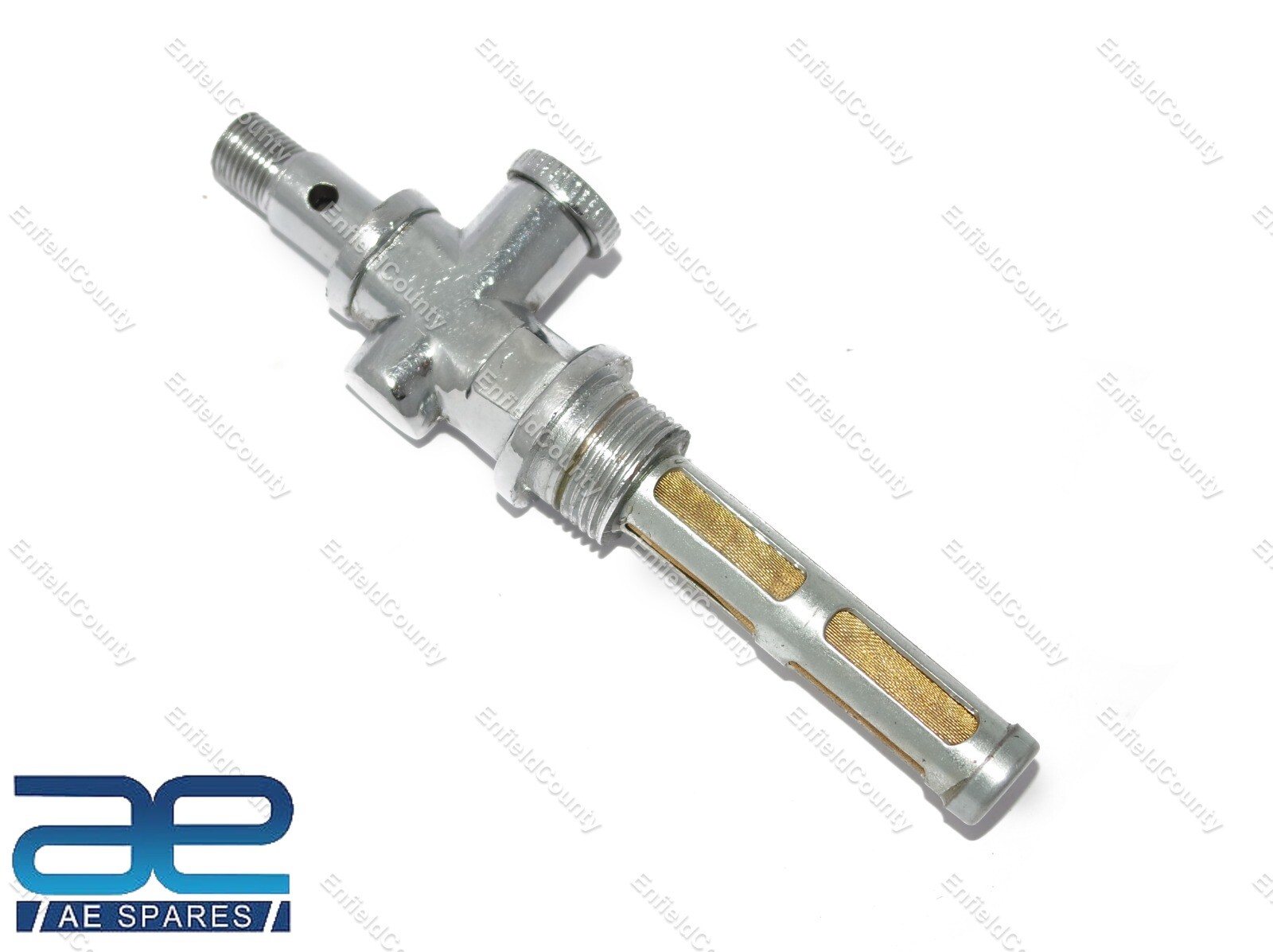 Petrol Tap 3/8"X1/8" Plunger Chrome Long Type for Norton BSA Triumph AJS 
