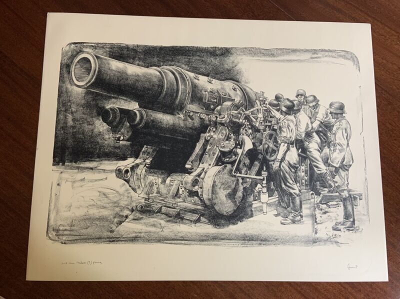 RARE! WW2 German War Artist Joseph Arens Hand Signed  Print