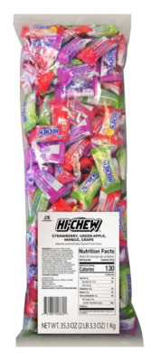 (185+ Count) Hi-Chew Fruit Assorted Soft & Chewy Taffy Candy Bulk Bag, 35.3 Oz
