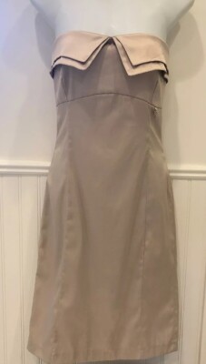 E. Loco Women s Beige Strapless Dress- Small