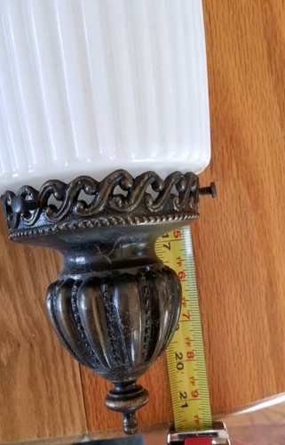 Pair Retro Wall Sconces White Ribbed Glass Virden Lighting