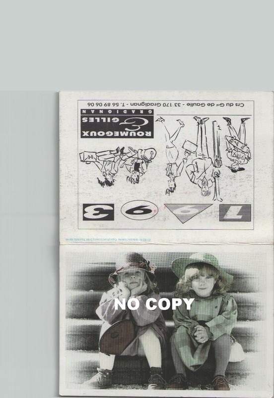 1995 Calendrier En 2 Volets Roumegoux Gilles Gradignan