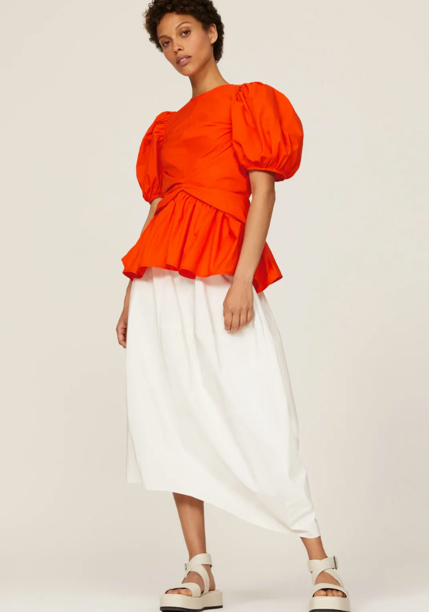 CECILIE BAHNSEN Women's Faith Puff Sleeve Blouse Cotton Top CECILIE BAHNSEN Women's Faith Puff Sleeve Blouse Cotton Top