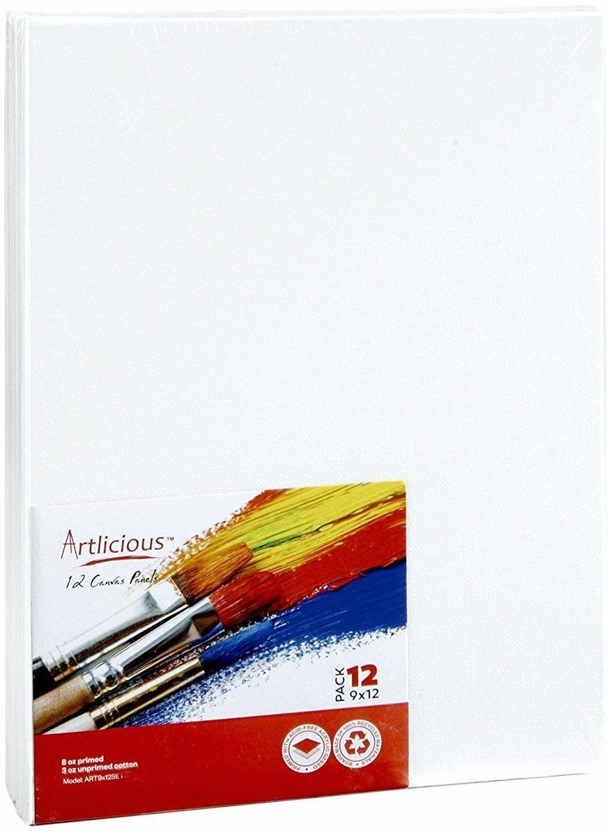 24 Pack Pre Stretched Canvas Lot Blank Frame Wall Art Wood Painting Panel 9 X12