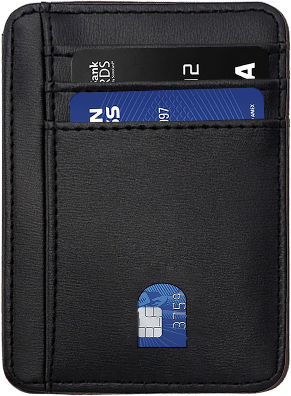 Slim Wallet Men RFID Blocking Front Pocket Leather Card Holder Minimalist Women