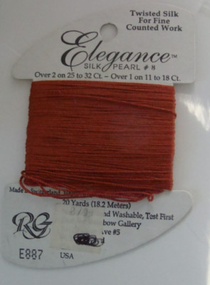 NEW Rainbow Gallery Elegance Twisted Silk Pearl 8 Needlepoint Cross Stitch E887